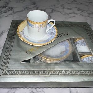 Elegant Floral Teacup and Saucer Set